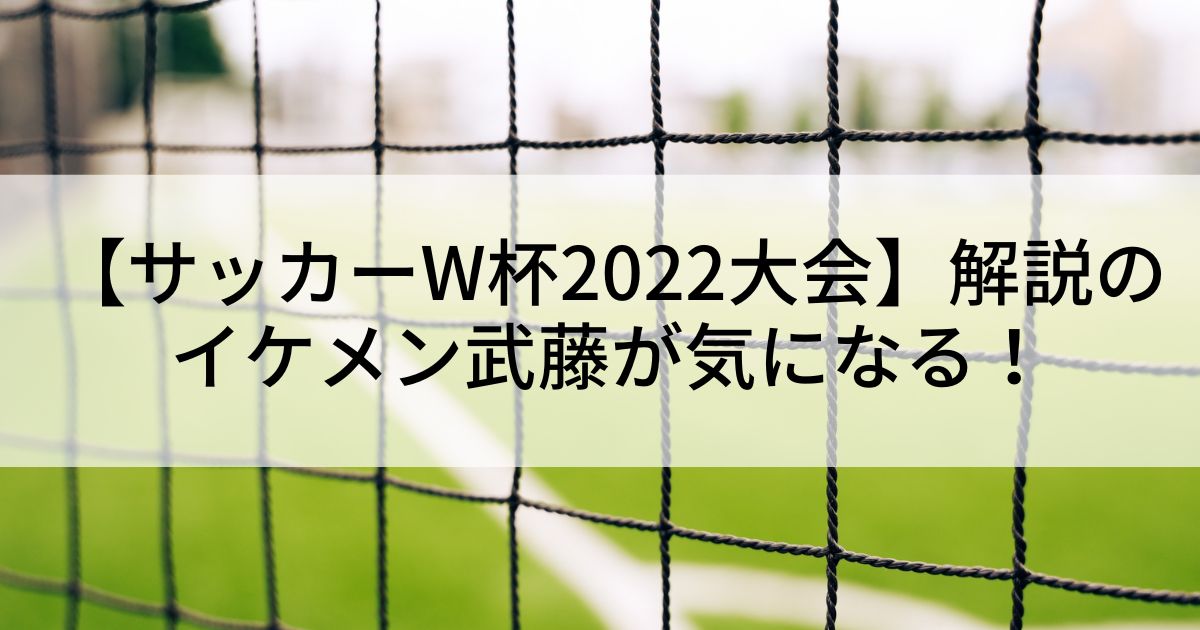 【サッカーW杯2022大会】解説をしているイケメン武藤が気になる！学歴・結婚すべてがパーフェクト
